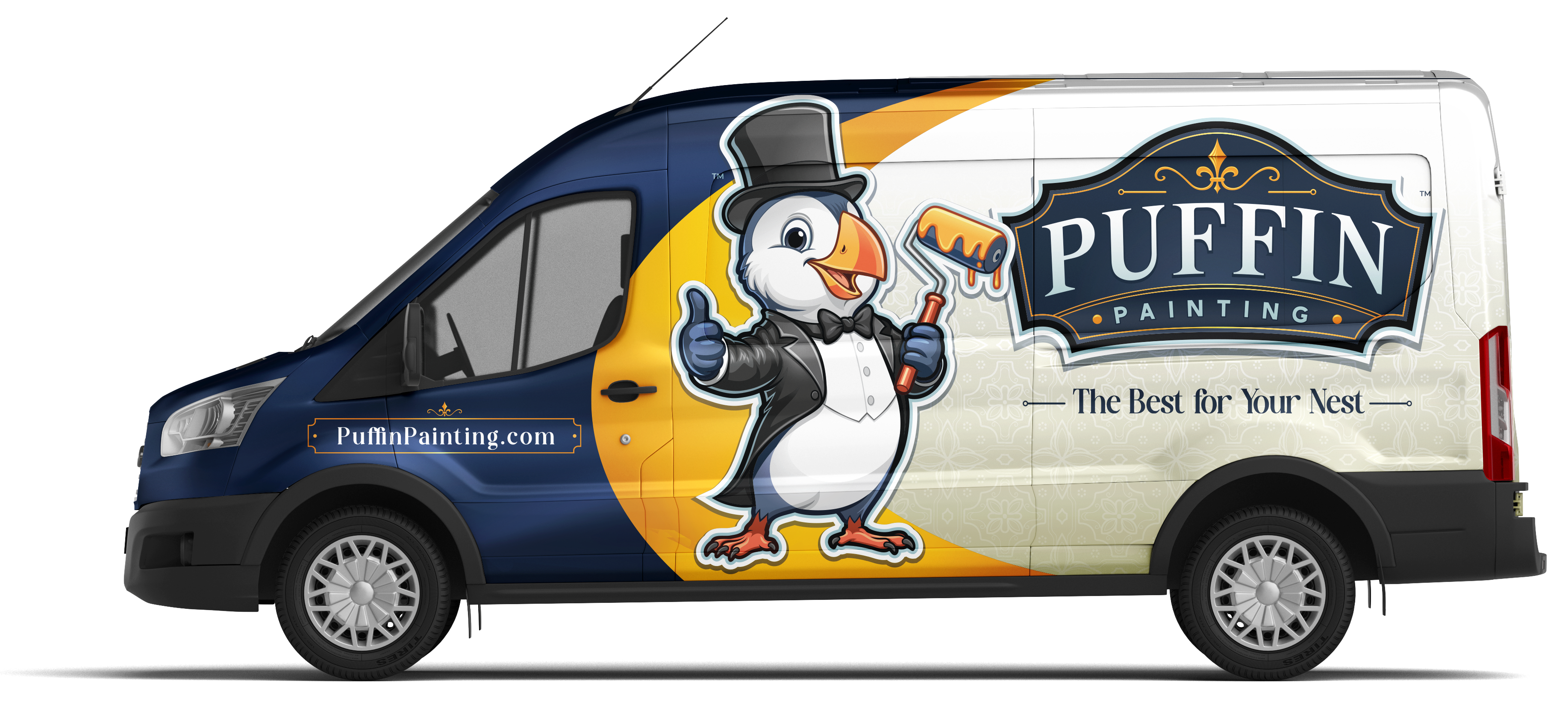 Puffin Painting branded van for local painting service.